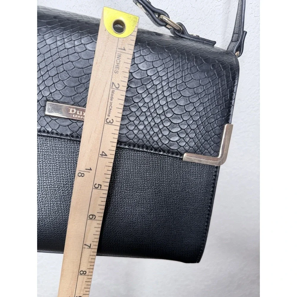 Dune London Satchel Bag Cross Body Top Handle Bag Black Vegan Leather Purse